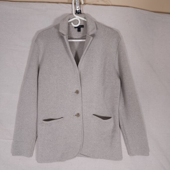 J.Crew Womens 100% Merino Wool Blazer Jacket M Gray Minimalist Career Office - Picture 11 of 14